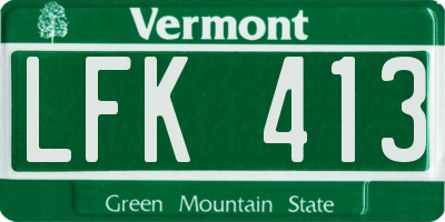 VT license plate LFK413