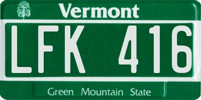 VT license plate LFK416