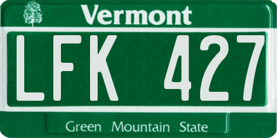 VT license plate LFK427