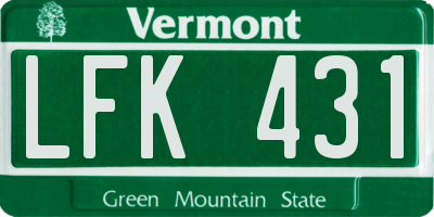VT license plate LFK431