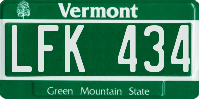 VT license plate LFK434