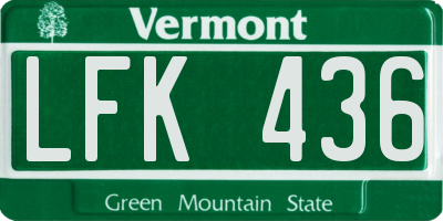 VT license plate LFK436