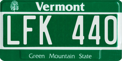 VT license plate LFK440