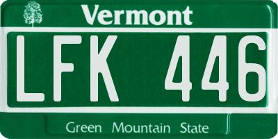 VT license plate LFK446