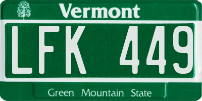 VT license plate LFK449