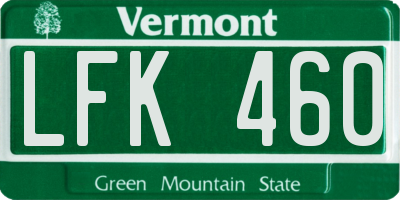 VT license plate LFK460