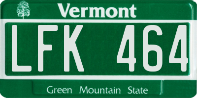 VT license plate LFK464