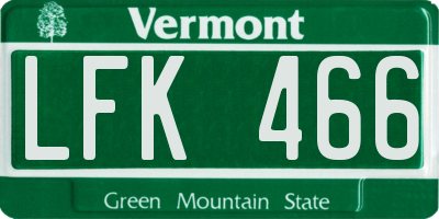 VT license plate LFK466