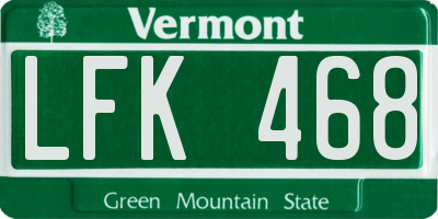 VT license plate LFK468
