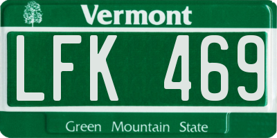VT license plate LFK469