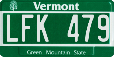 VT license plate LFK479