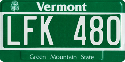 VT license plate LFK480