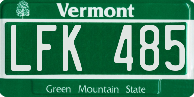VT license plate LFK485