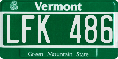 VT license plate LFK486