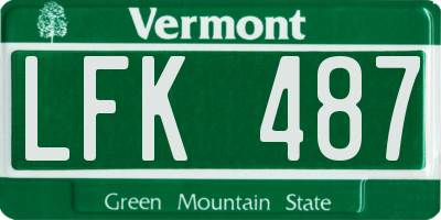 VT license plate LFK487