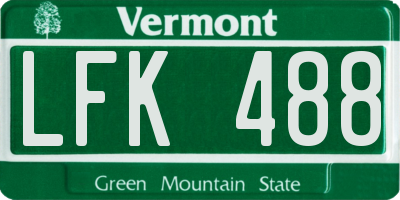 VT license plate LFK488