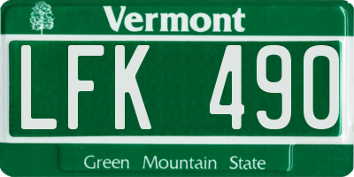 VT license plate LFK490