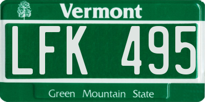 VT license plate LFK495