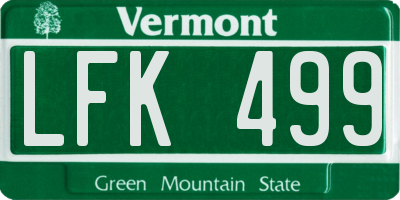 VT license plate LFK499