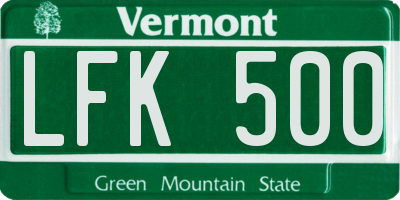 VT license plate LFK500