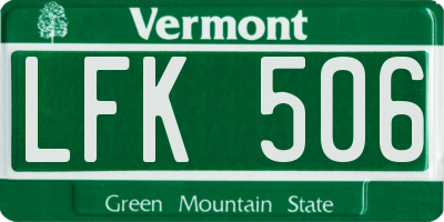VT license plate LFK506