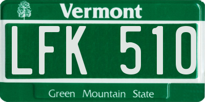 VT license plate LFK510