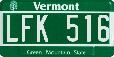 VT license plate LFK516