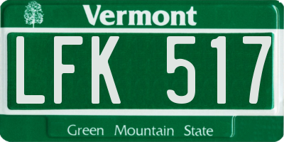 VT license plate LFK517