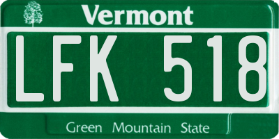 VT license plate LFK518