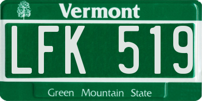 VT license plate LFK519