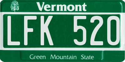 VT license plate LFK520