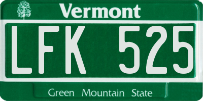 VT license plate LFK525