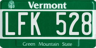 VT license plate LFK528