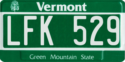 VT license plate LFK529