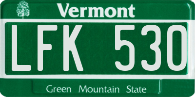 VT license plate LFK530
