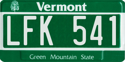 VT license plate LFK541