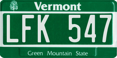 VT license plate LFK547