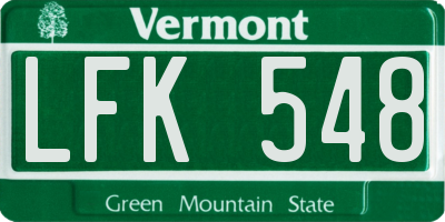 VT license plate LFK548