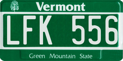 VT license plate LFK556