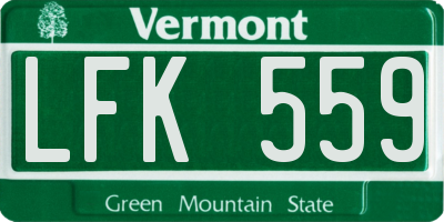 VT license plate LFK559