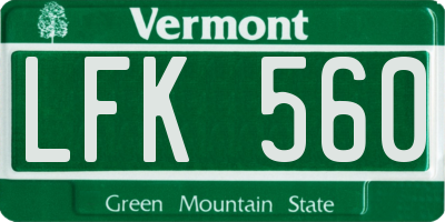 VT license plate LFK560