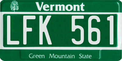 VT license plate LFK561