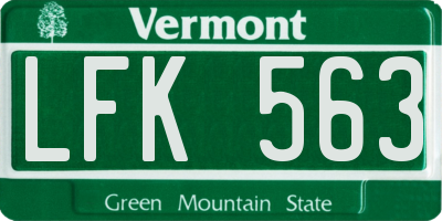 VT license plate LFK563