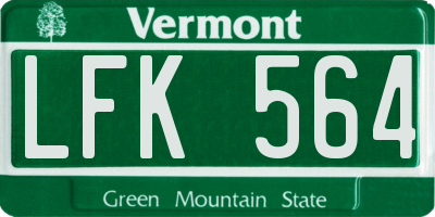 VT license plate LFK564