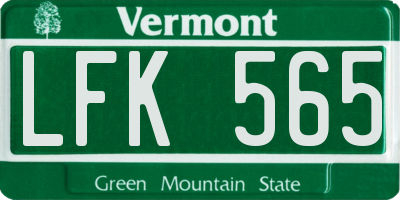 VT license plate LFK565