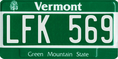VT license plate LFK569