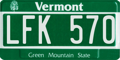 VT license plate LFK570
