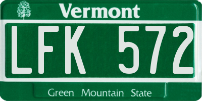 VT license plate LFK572
