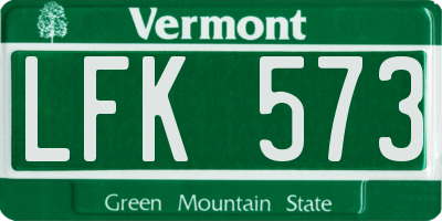 VT license plate LFK573