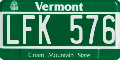 VT license plate LFK576